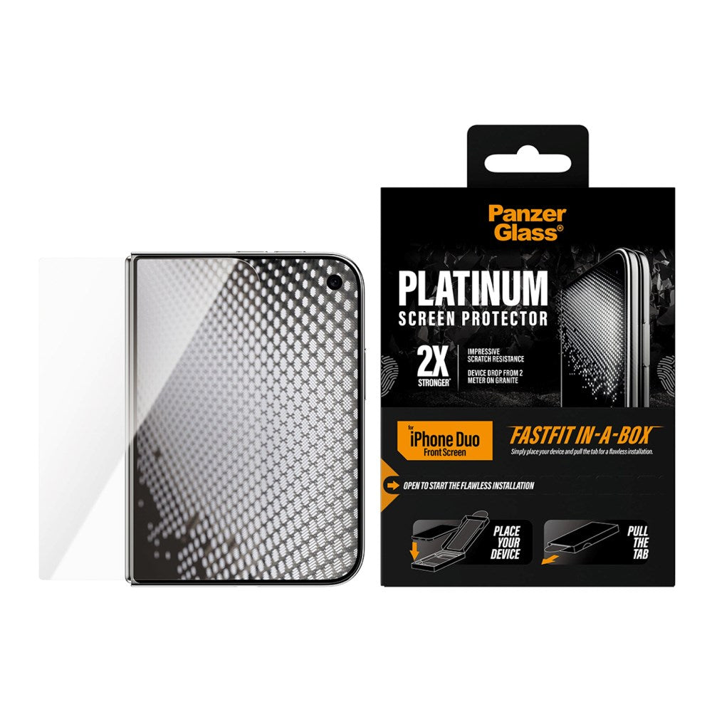 iPhone Duo PanzerGlass Platinum Sub Screen Protector m. FASTFIT IN-A-BOX - Transparent
