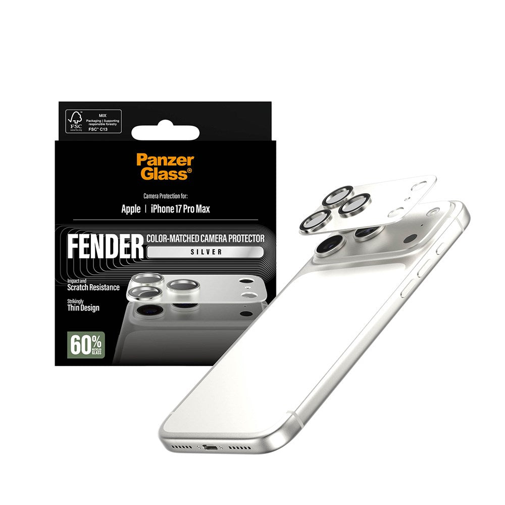 iPhone 17 Pro Max PanzerGlass FENDER Camera Lens Protection - Silver