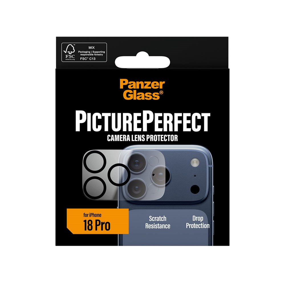 iPhone 18 Pro PanzerGlass PicturePerfect Camera Lens Protector - Transparent / Black