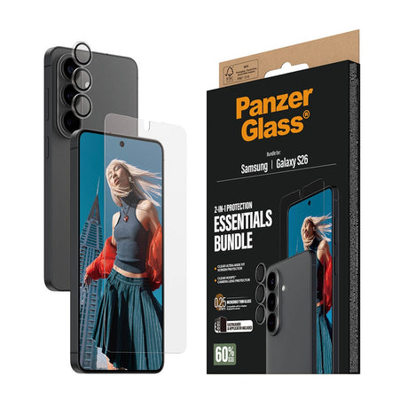 Samsung Galaxy S26 PanzerGlass Hoops 2-in-1 Bundle with EasyAligner / Screen Protection (UWF) / Hoops Camera Protection - Transparent