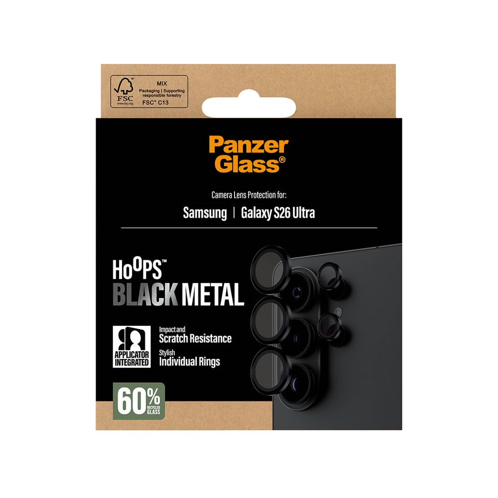 Samsung Galaxy S26 Ultra PanzerGlass Hoops - Camera Protection - Transparent / Black