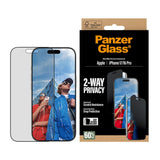 PanzerGlass iPhone 17 / 16 Pro 2-Way Privacy Screen Protection - Ultra-Wide Fit - Transparent