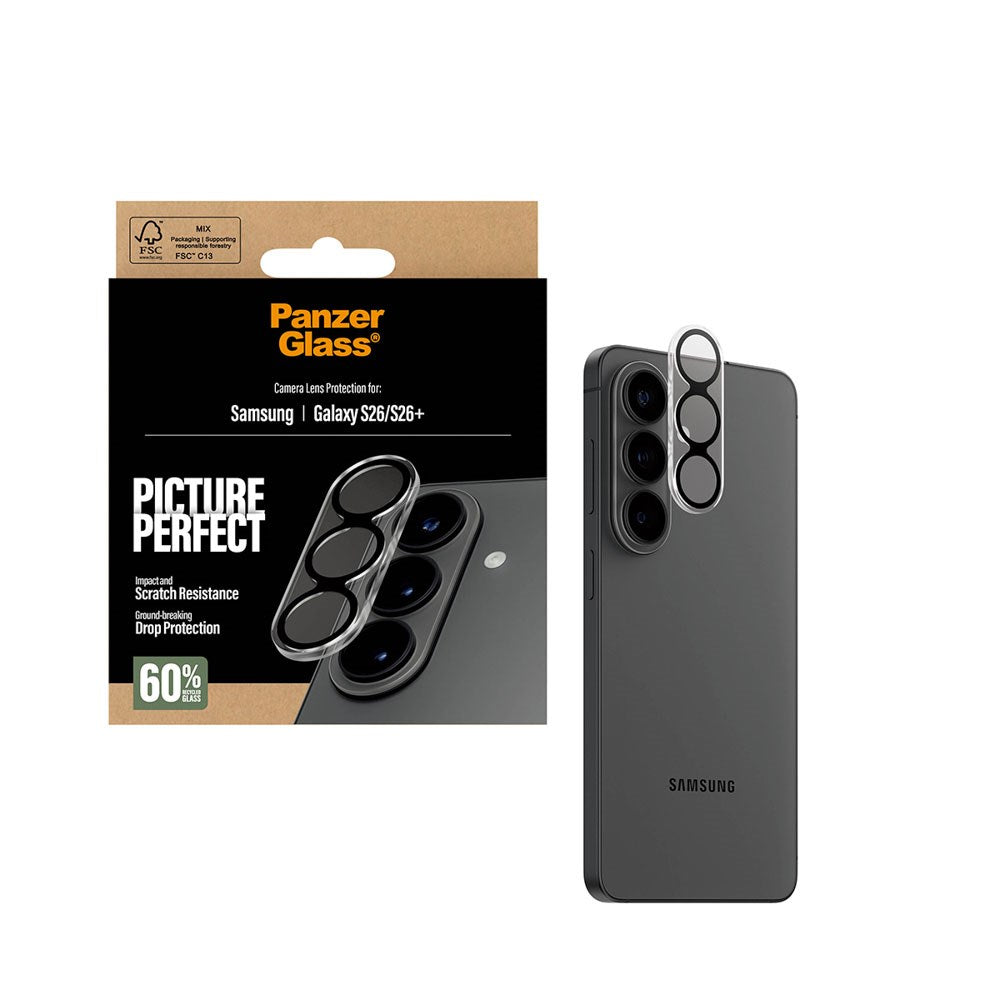 Samsung Galaxy S26 / S26+ (Plus) PanzerGlass PicturePerfect Camera Lens Protector - Transparent / Black