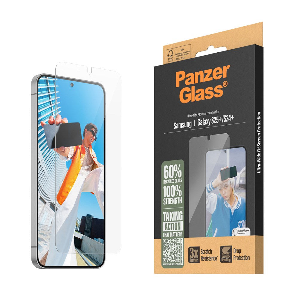 Samsung Galaxy S25+ (Plus) PanzerGlass Ultra-Wide Fit Screen Protector - Transparent