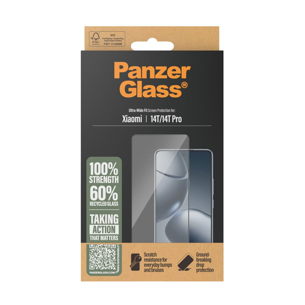 Xiaomi 14T / 14T Pro PanzerGlass Ultra Wide Fit Screen Protector w. EasyAligner - Transparent