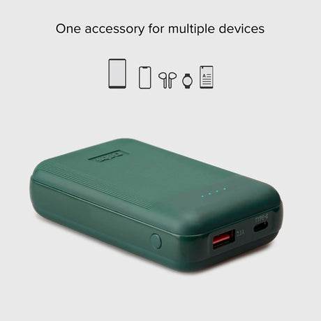 SBS T-BOX 20W Powerbank with USB-A & USB-C PD - 10.000 mAh - Green