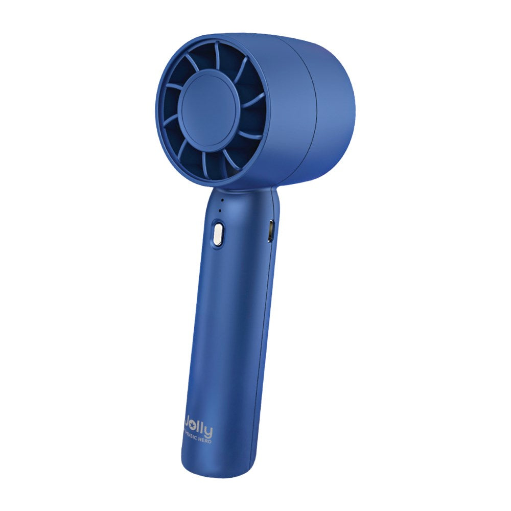 MUSIC HERO Mini Rechargeable Handheld Fan - Blue