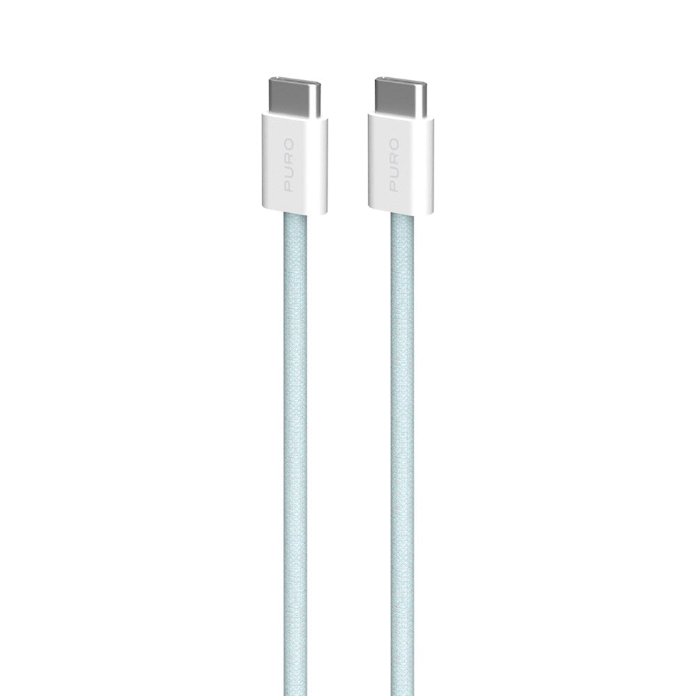 Puro Braided USB-C Cable – 1.5m, 60W, and 480Mbps Data Transfer - Light Blue