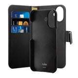 PURO 2-in-1 Flip Case - Eco Leather - iPhone 16 - Black