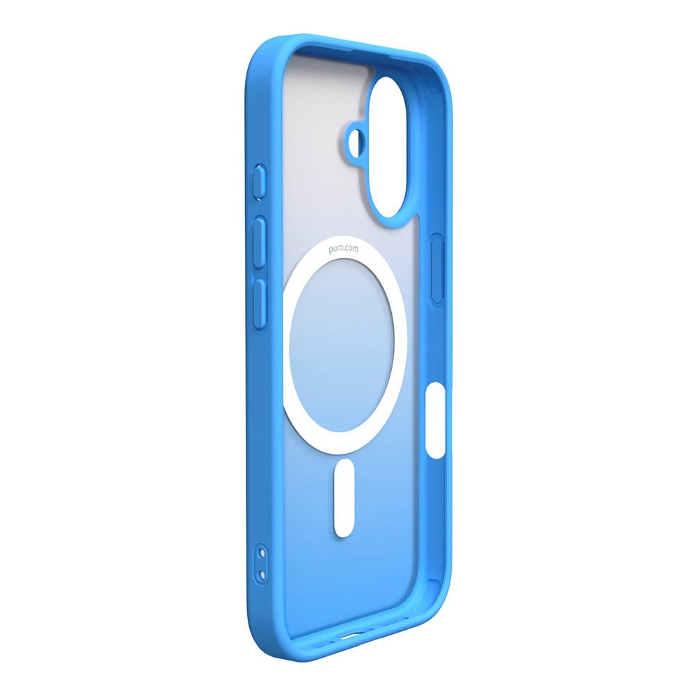 PURO GRADIENT MagSafe Case - iPhone 16 - Transparent/Blue