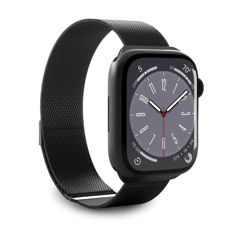 Apple Watch (38/40/SE/41/42mm) Puro MILANESE Stainless Steel Watch Strap - Black