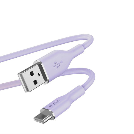 PURO Soft USB-A to USB-C Cable 1.5m - Purple