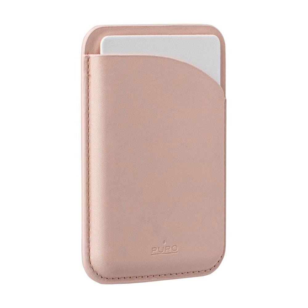 Puro Mag Wallet Vegan Leather Card Holder for Mobile Phone - MagSafe Compatible - Pink