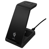 DELTACO Wireless Charger 3-in-1 - 23W - Apple Watch, AirPods & Smartphone - Black