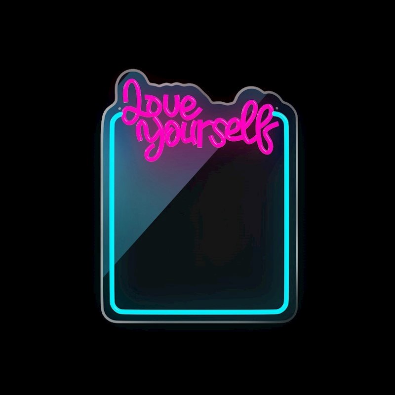 Forever Light LED Neon Light Mirror - "Love Yourself"