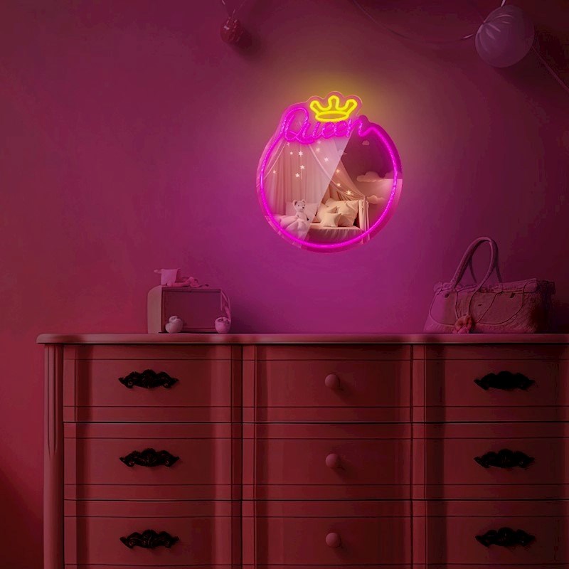 Forever Light LED Neon Light Mirror - "Queen"