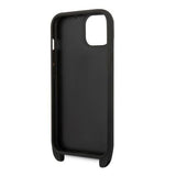 Karl Lagerfeld iPhone 14 Case Hybrid Faux Leather w. Strap - Black