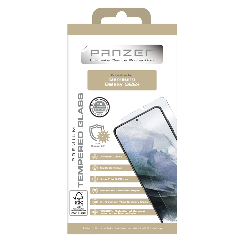 Samsung Galaxy S22+ (Plus) PANZER Premium Full-Fit Glass - Transparent