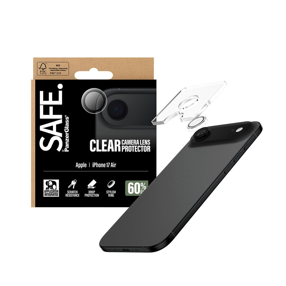 Safe by PanzerGlass iPhone Air Camera Lens Protective Glass - Transparent / Black