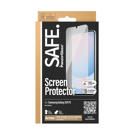 Samsung Galaxy S24 FE Safe By PanzerGlass® Ultra-Wide Fit Screen Protector - Case Friendly - Gold Strength - Transparent