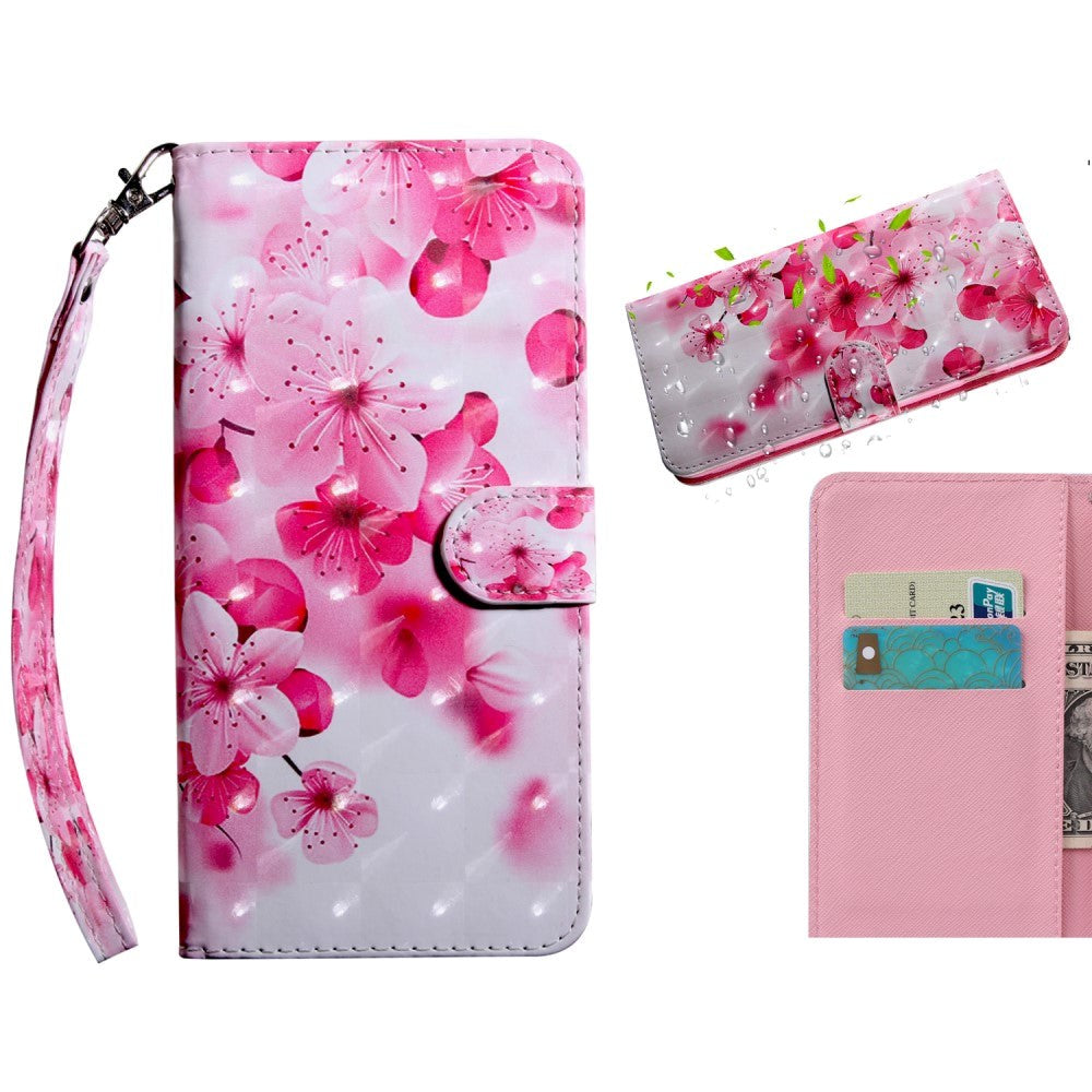 Samsung Galaxy S21+ (Plus) Light Spot Leather Flip Case - Pink Flowers