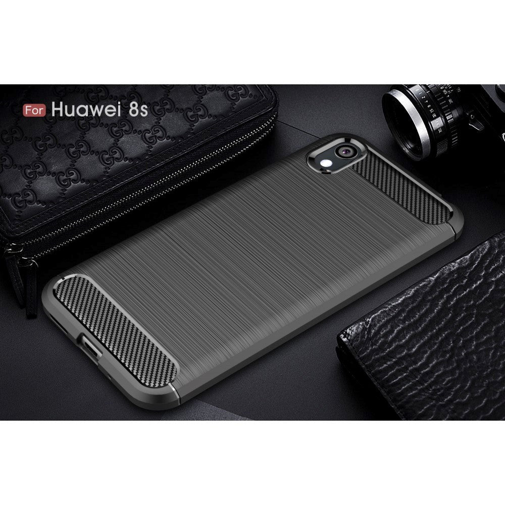 Huawei Y5 (2019) Carbon Fibre Flexible Plastic Case - Black