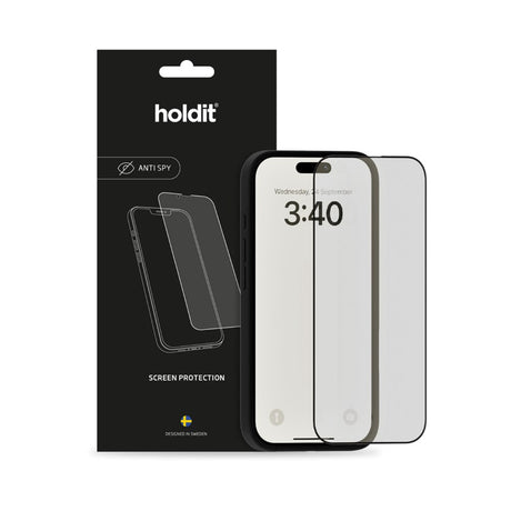 iPhone 17 / 17 Pro / 16 Pro Holdit Tempered Glass 9H Screen Protection with Privacy Function - Transparent