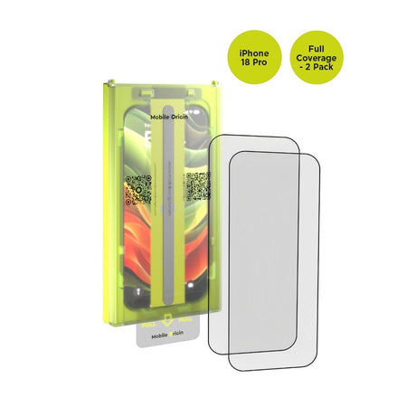 iPhone 18 Pro / 17 Pro Mobile Origin Screen Guard Screen Protector Glass with Easy Applicator - 2 Pcs.- Transparent