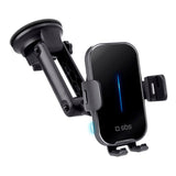 SBS Mobile Holder for Instrument & Windshield w. Wireless Charging 15W - Max Mobile: 150mm - Black