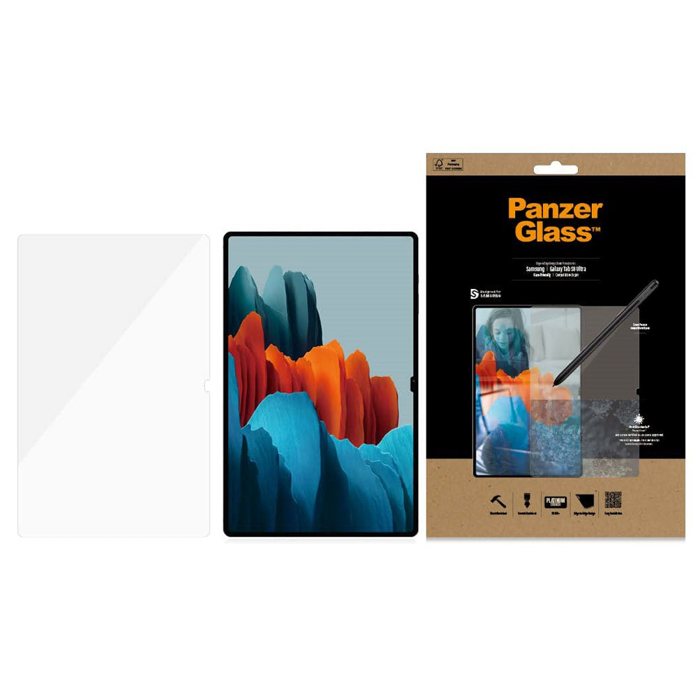 Samsung Galaxy Tab S9 / S8 Ultra PanzerGlass Edge-To-Edge Screen Protector - Case Friendly - Transparent