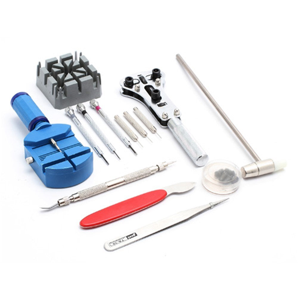 Watch Repair - 14 Piece Tool Set & Storage Bag - Black