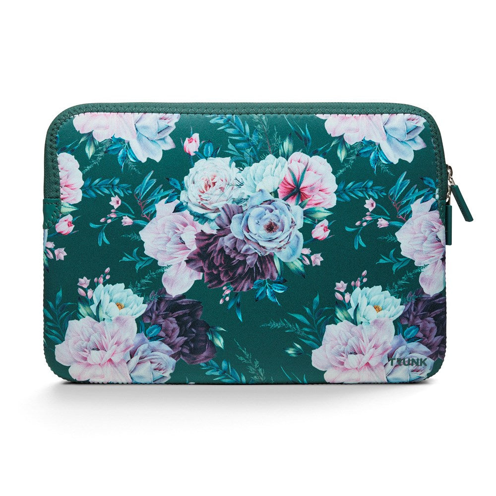 Trunk Neoprene Sleeve for MacBook 13" (30.5 x 21.5 x 1.5 cm) - Sweet Power Green Flower