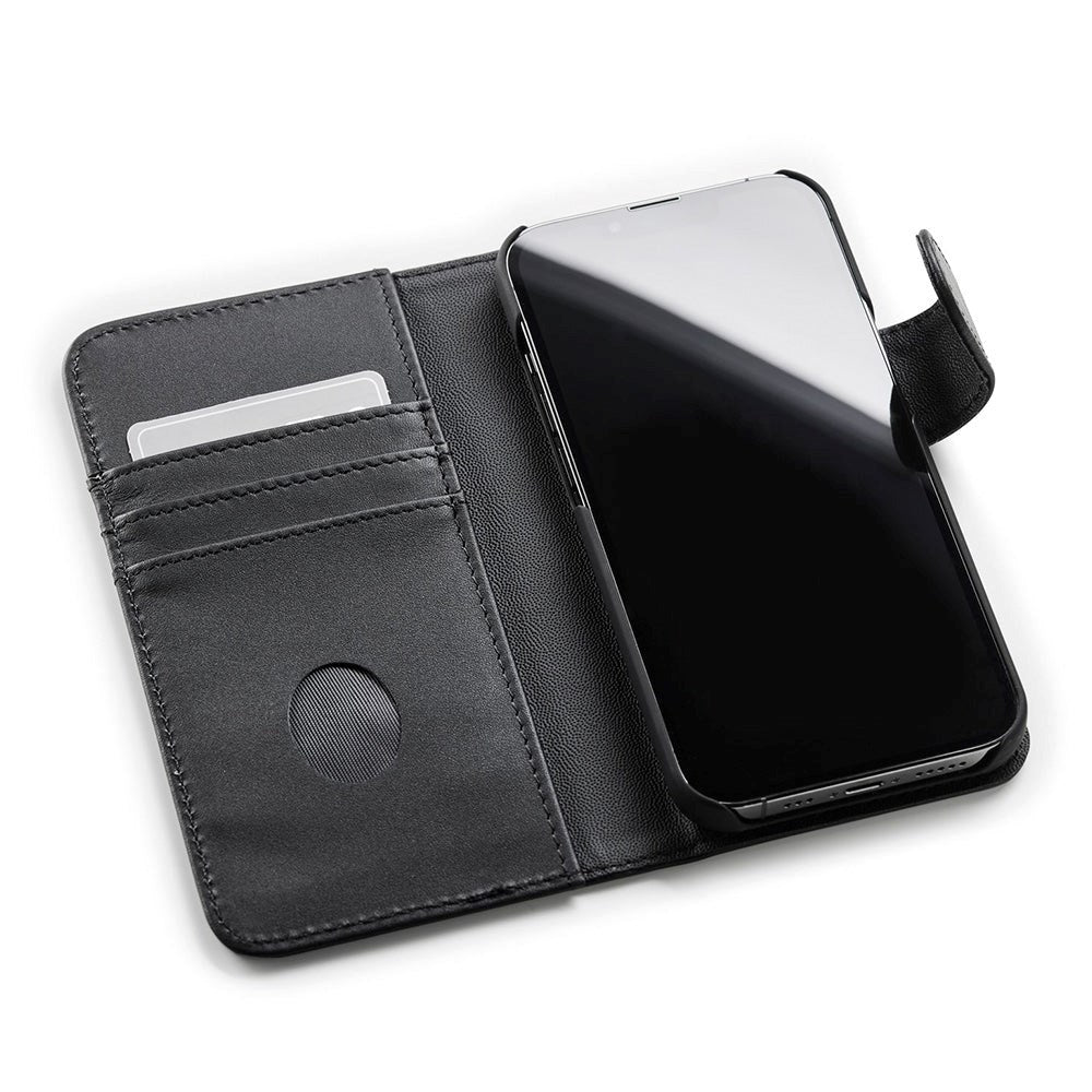 iPhone 13 Trunk 2-i-1 Leather Flip Case w. Wallet - Black