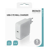 Deltaco PD 65W Wall charger w. USB-C - White