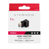 Vivanco HDMI Adapter (Female to Male) with 90° Angle - Black
