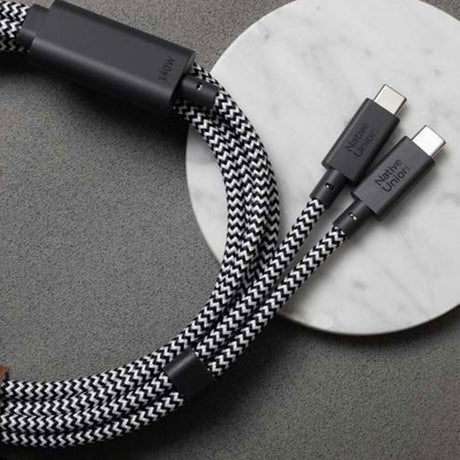 Native Union 2-in-1 USB-C to USB-C Cable 140W - 2m - Zebra