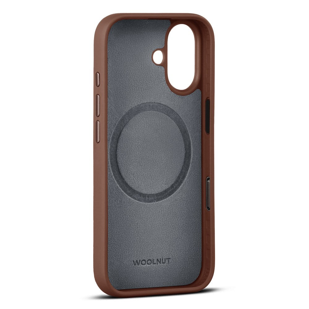 WOOLNUT iPhone 17 Full Grain Leather Case - MagSafe Compatible - Brown