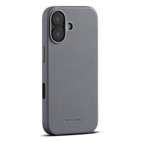 WOOLNUT iPhone 17 Full Grain Leather Case - MagSafe Compatible - Grey