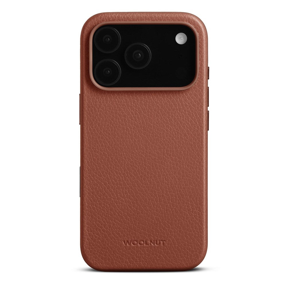 WOOLNUT iPhone 17 Pro Full Grain Leather Case - MagSafe Compatible - Brown