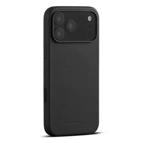 WOOLNUT iPhone 17 Pro Max Full Grain Leather Case - MagSafe Compatible - Black