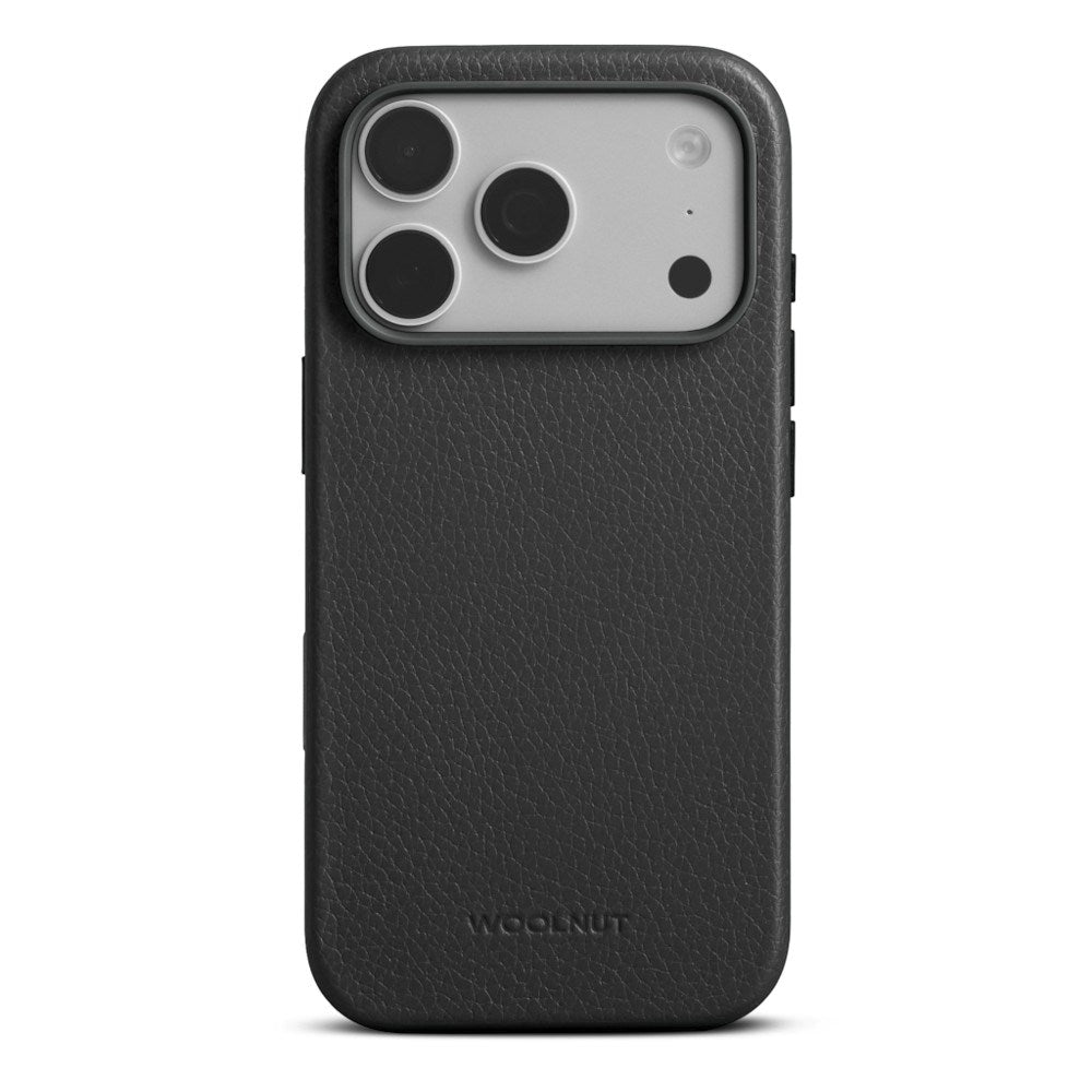 iPhone 18 Pro Max WOOLNUT Genuine Leather Case - MagSafe Compatible - Black