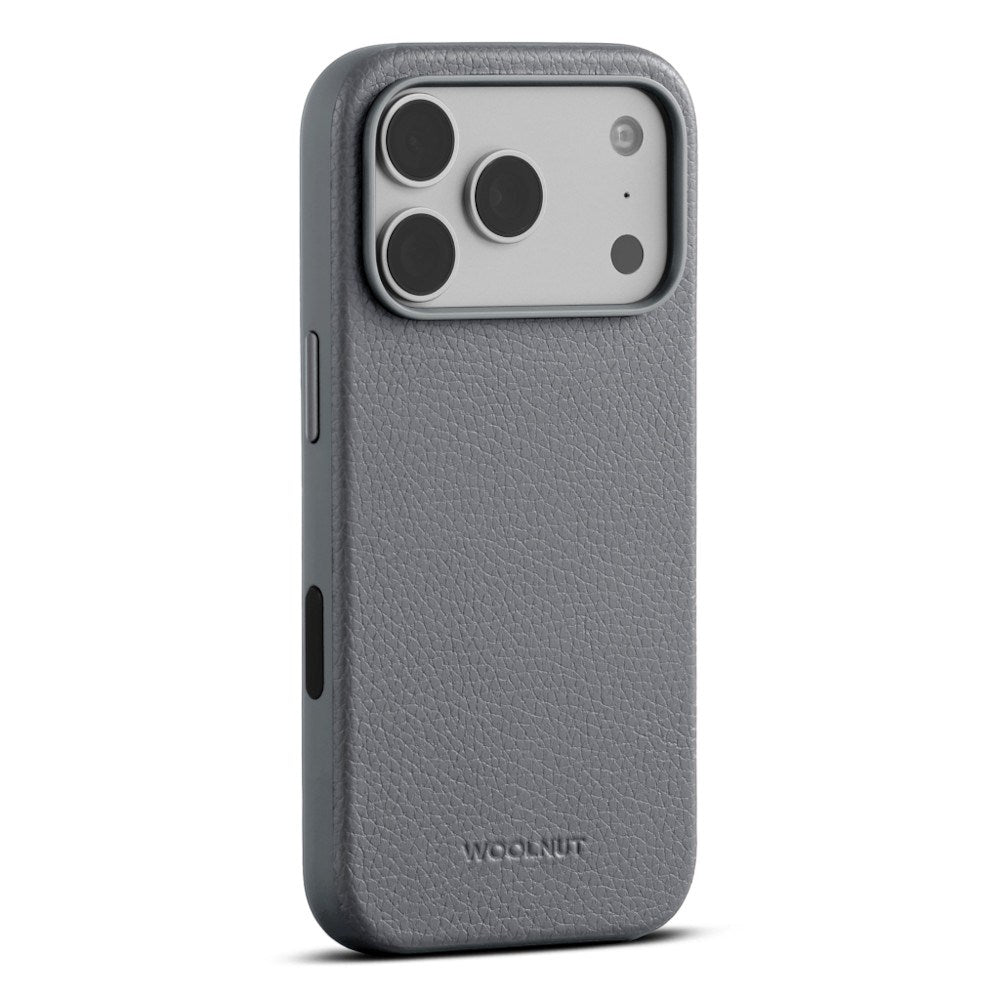 iPhone 18 Pro Max WOOLNUT Genuine Leather Case - MagSafe Compatible - Grey
