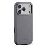 iPhone 18 Pro Max WOOLNUT Genuine Leather Case - MagSafe Compatible - Grey
