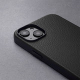 iPhone 14 WOOLNUT Full Grain Leather Case - MagSafe Compatible - Black