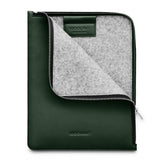Woolnut iPad / Tablet (23 x 29 cm) Genuine Leather Folio Sleeve - Green