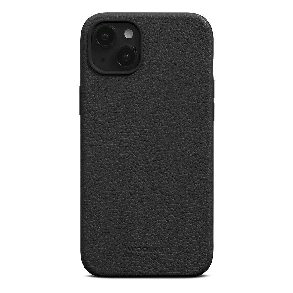 iPhone 15 Plus WOOLNUT Full Grain Leather Case - MagSafe Compatible - Black