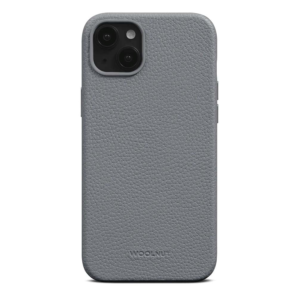 iPhone 15 Plus WOOLNUT Full Grain Leather Case - MagSafe Compatible - Grey