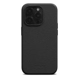 iPhone 15 Pro Max WOOLNUT Full Grain Leather Case - MagSafe Compatible - Black