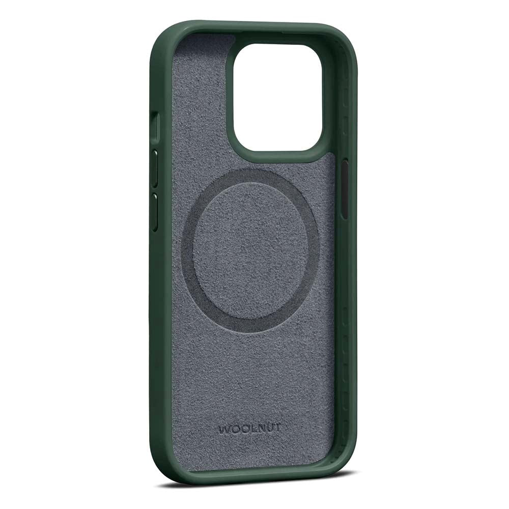 iPhone 15 Pro WOOLNUT Full Grain Leather Case - MagSafe Compatible - Green