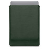 MacBook Pro 14" M5 / M4 / M3 / M2 / M1 (2025 / 2021) Genuine Leather Folio Sleeve - 24.5 x 33 cm - Green